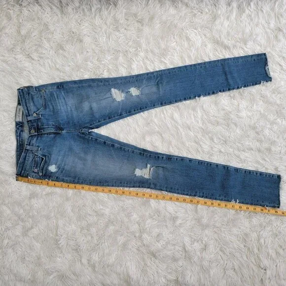 AG Adriano Goldschmied Blue Distressed The Legging Super Skinny - Size 0